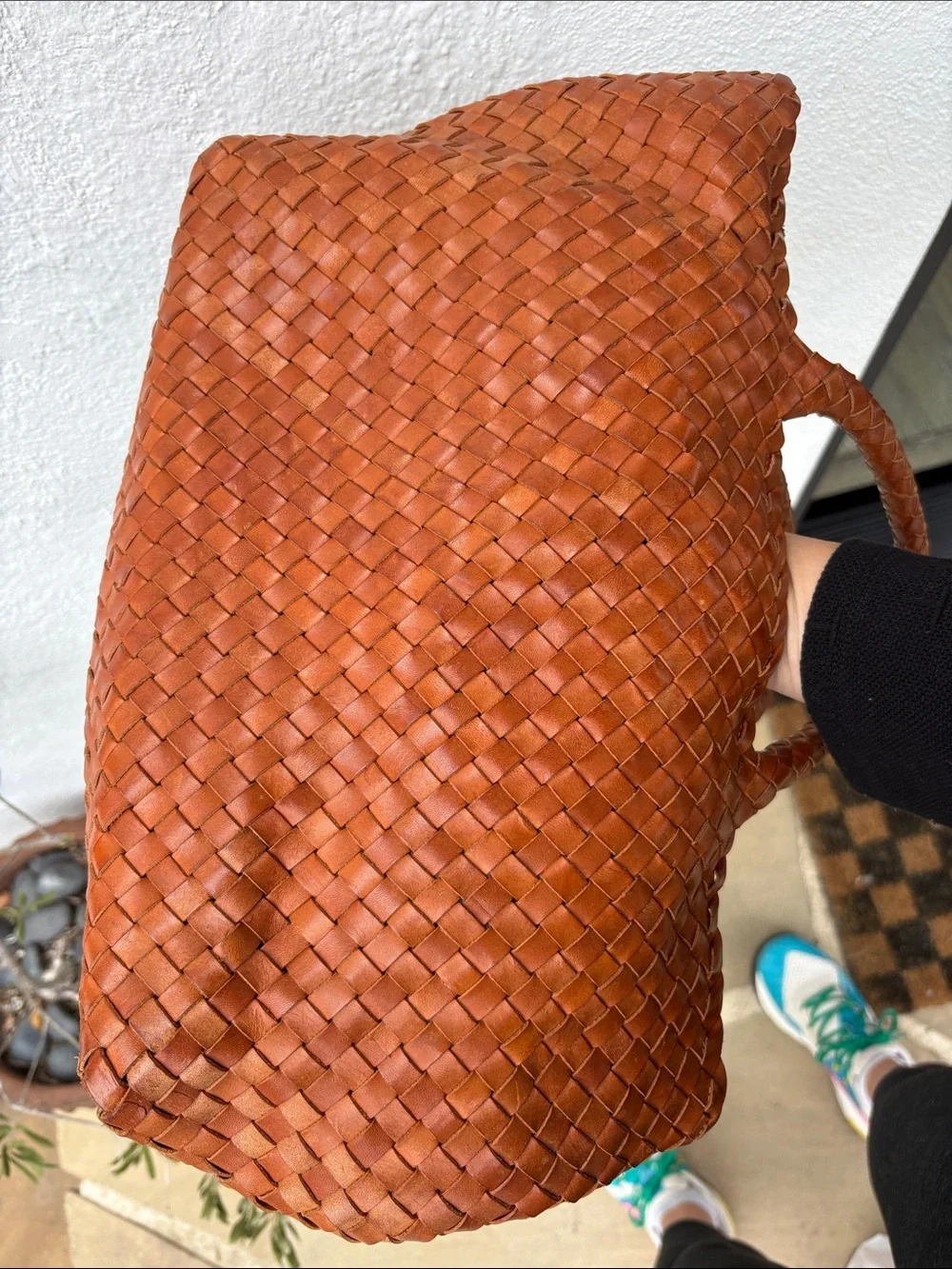 ErCan x Milaner, Rare collaboration Leather Tote Bag in Cognac Brown 16 x 9